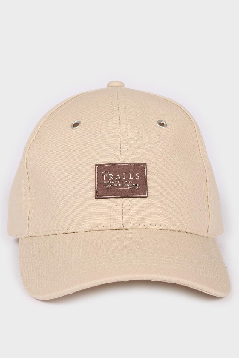 DeFacto Beige Man Man Cotton Label Print Cap Casual - Image 5